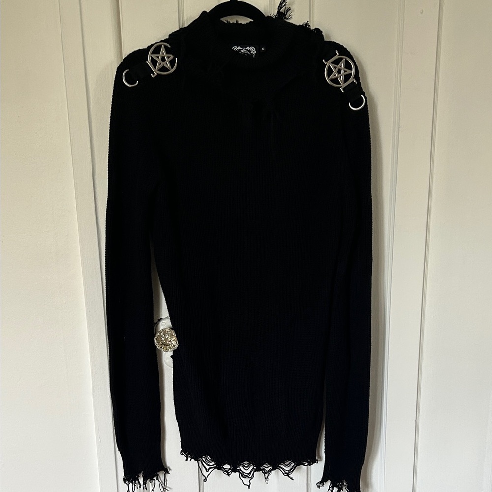 Killstar Black Gothic Tunic with Silver Accents